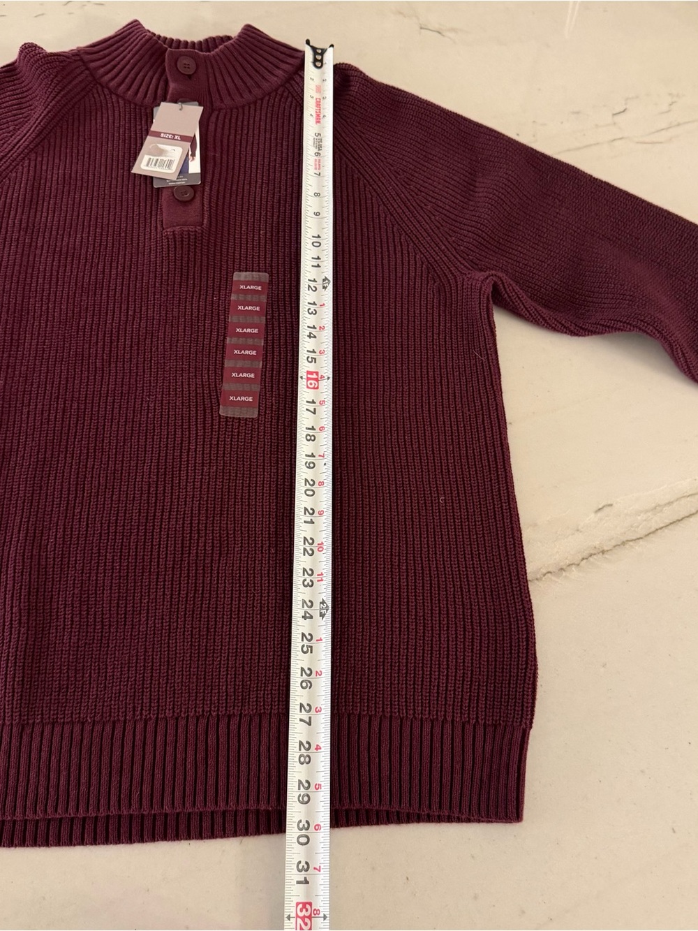 Eddie Bauer Sweater Mens Red Maroon Pullover Quarter Zip Size XL NWT - Picture 6 of 8
